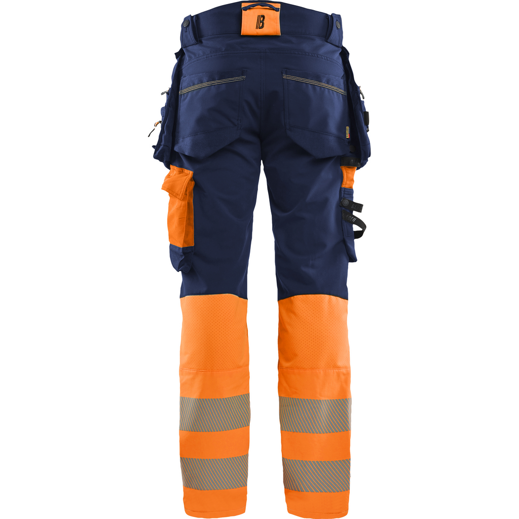 Blaklader High Vis 4-Way Stretch Trousers, Navy/Orange (4)