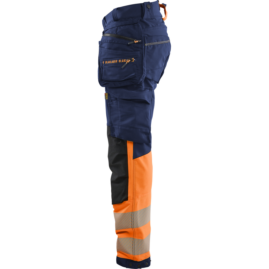 Blaklader High Vis 4-Way Stretch Trousers, Navy/Orange (3)