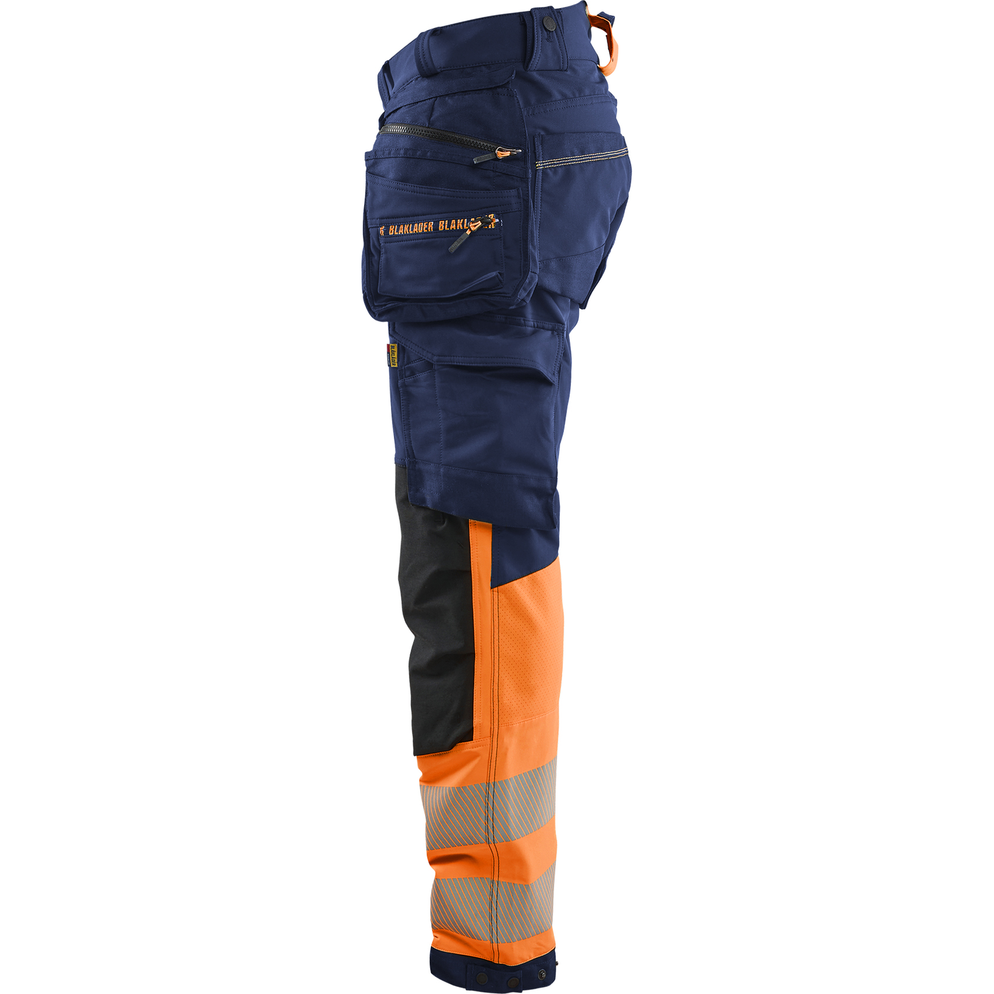 Blaklader High Vis 4-Way Stretch Trousers, Navy/Orange (3)