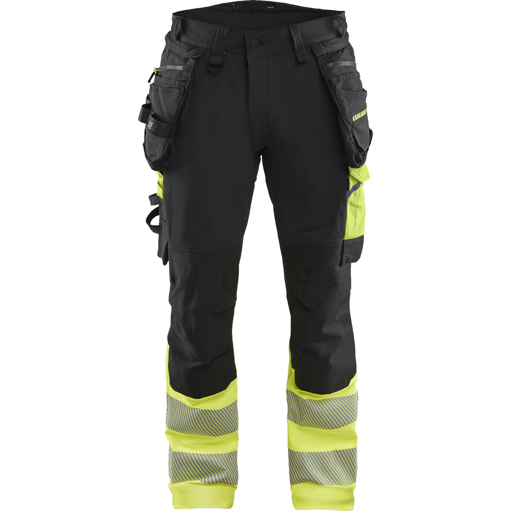 Blaklader High Vis 4-Way Stretch Trousers, Black/Yellow