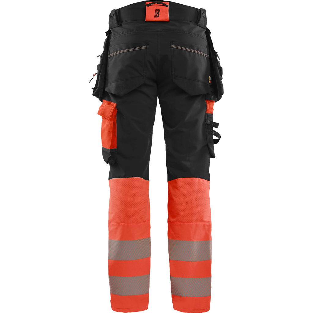 Blaklader High Vis 4-Way Stretch Trousers, Black/High Vis Red (4)