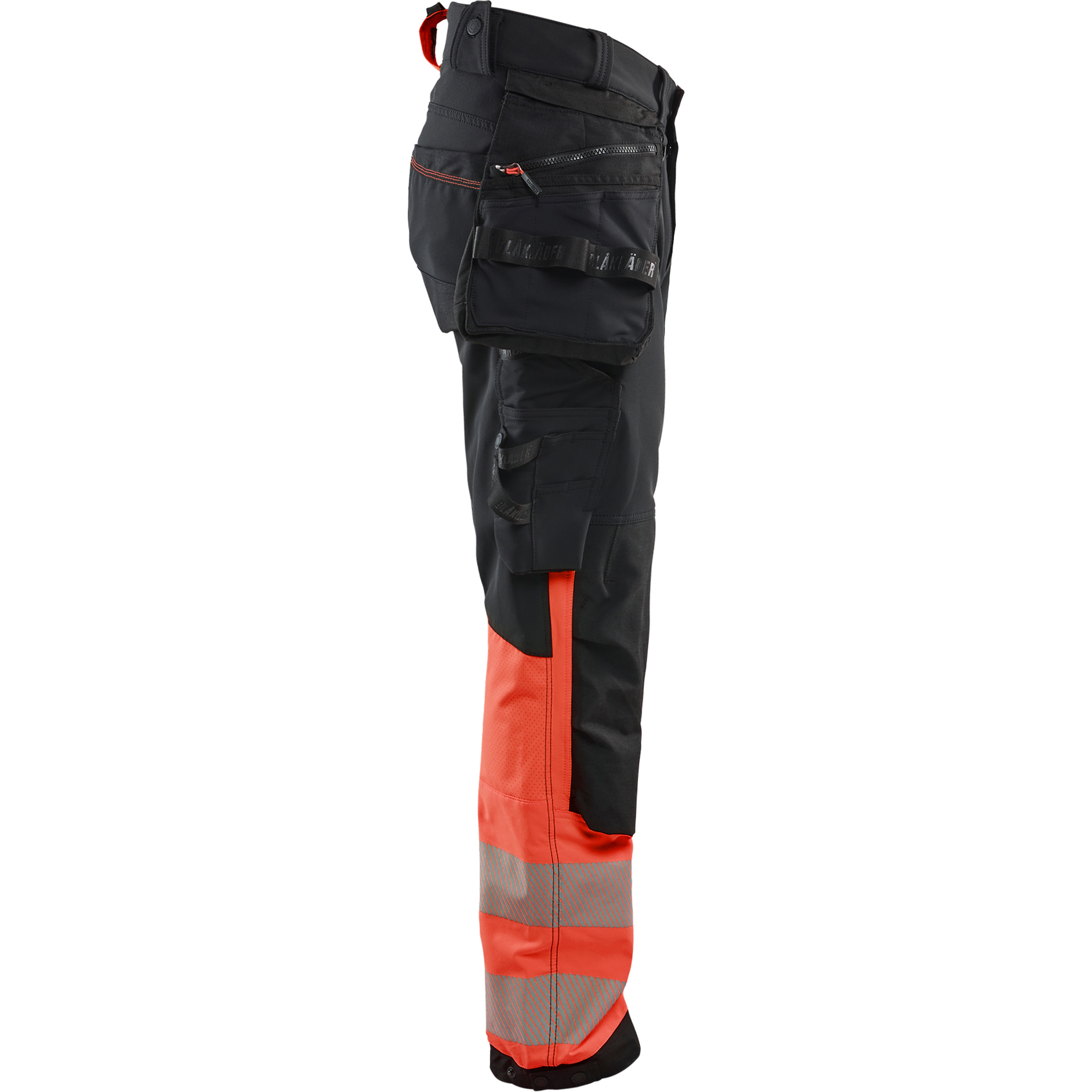 Blaklader High Vis 4-Way Stretch Trousers, Black/High Vis Red (2)