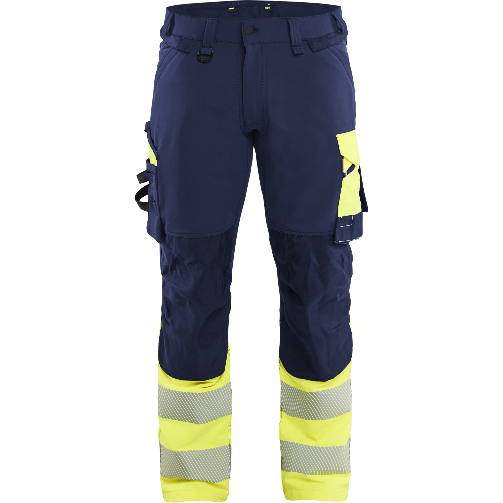 Blaklader Hi-Vis Work Trousers 4-Way Stretch, Navy/Hi-Vis Yellow