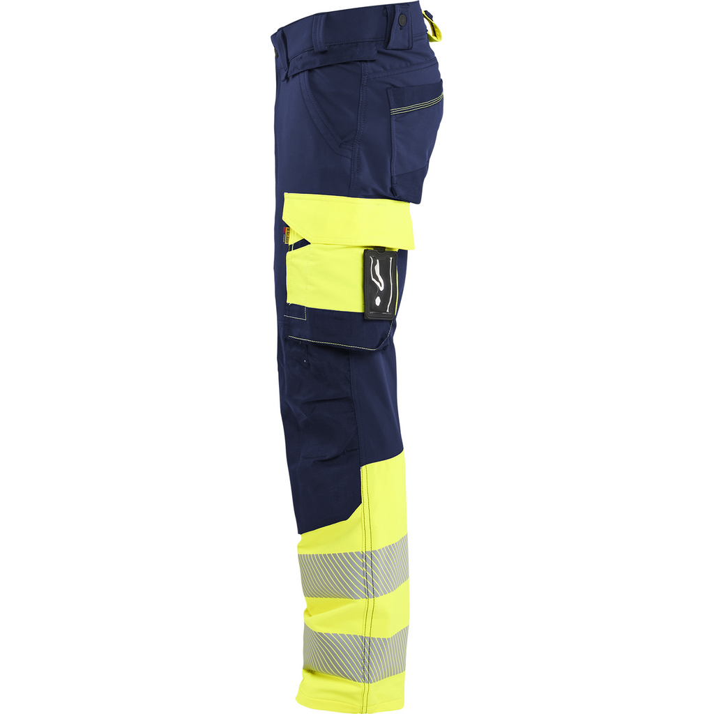 Blaklader Hi-Vis Work Trousers 4-Way Stretch, Navy/Hi-Vis Yellow (3)