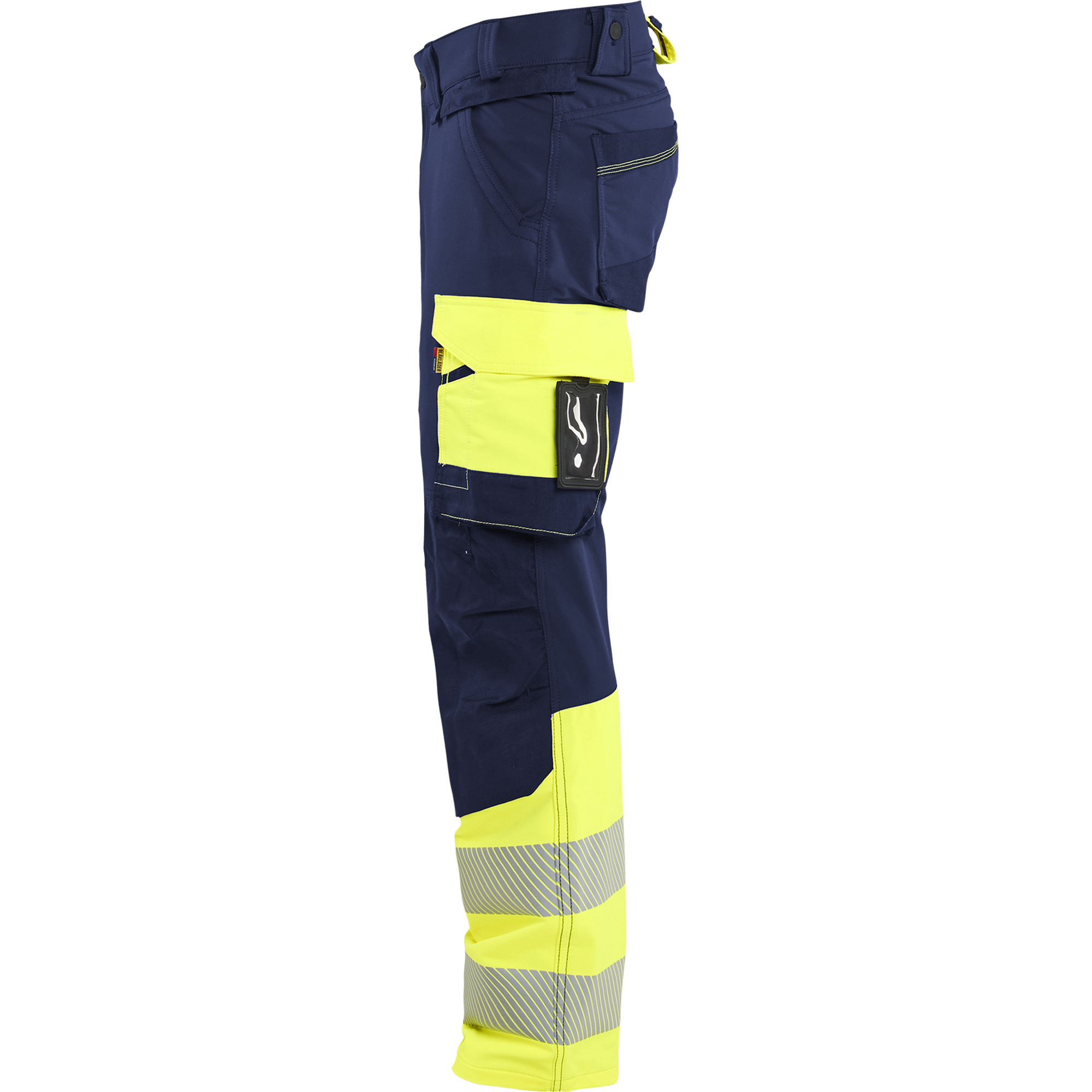 Blaklader Hi-Vis Work Trousers 4-Way Stretch, Navy/Hi-Vis Yellow (3)