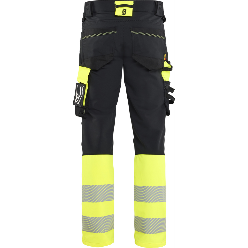 Blaklader Hi-Vis Work Trousers 4-Way Stretch, Black/Hi-Vis Yellow (4)