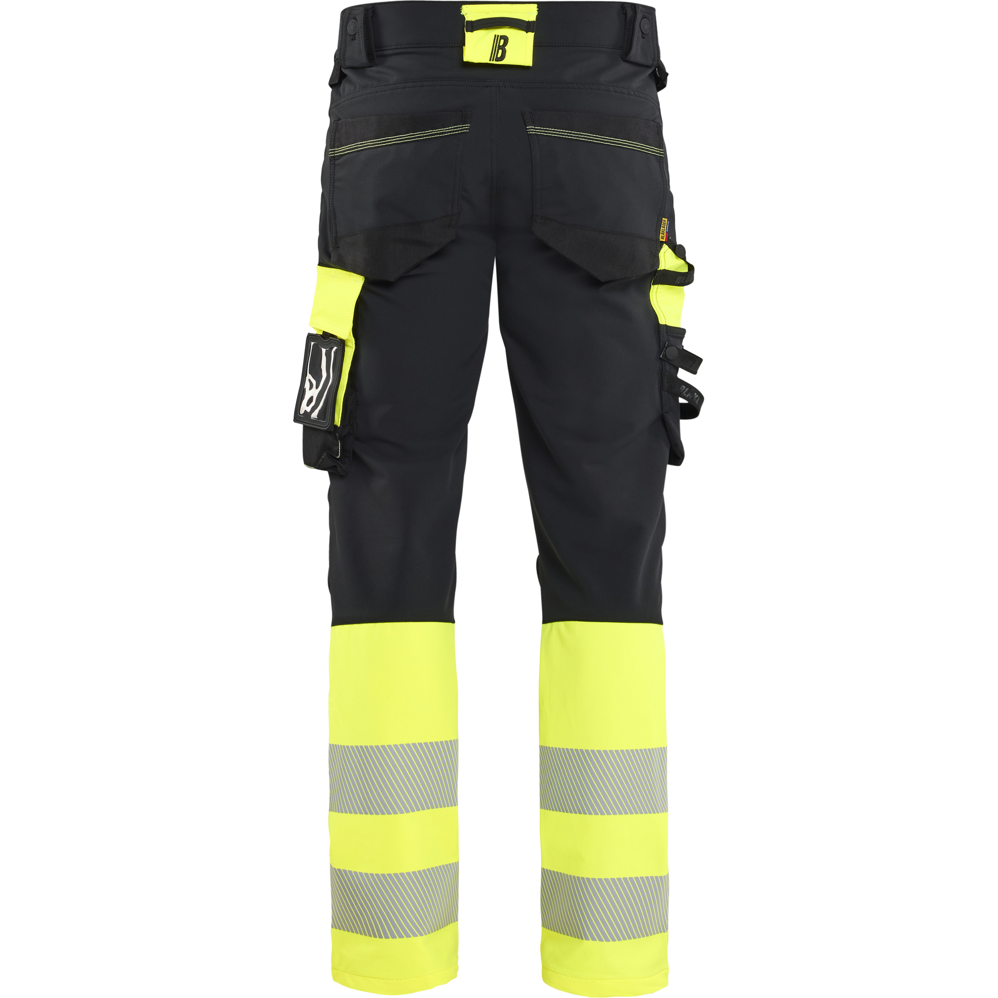 Blaklader Hi-Vis Work Trousers 4-Way Stretch, Black/Hi-Vis Yellow (4)