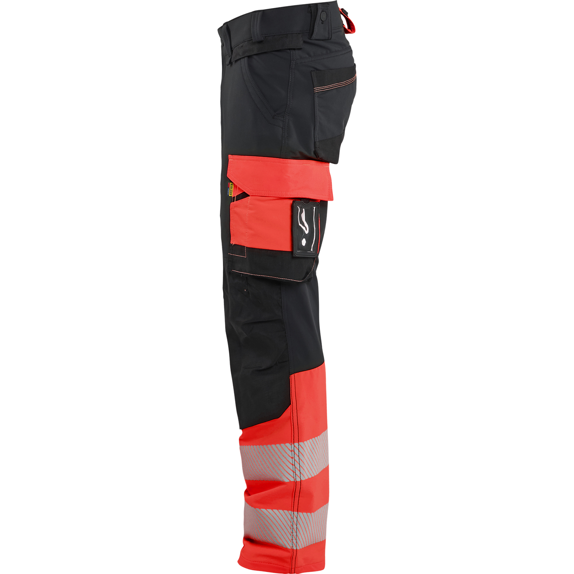 Blaklader Hi-Vis Work Trousers 4-Way Stretch, Black/Hi-Vis Red (3)
