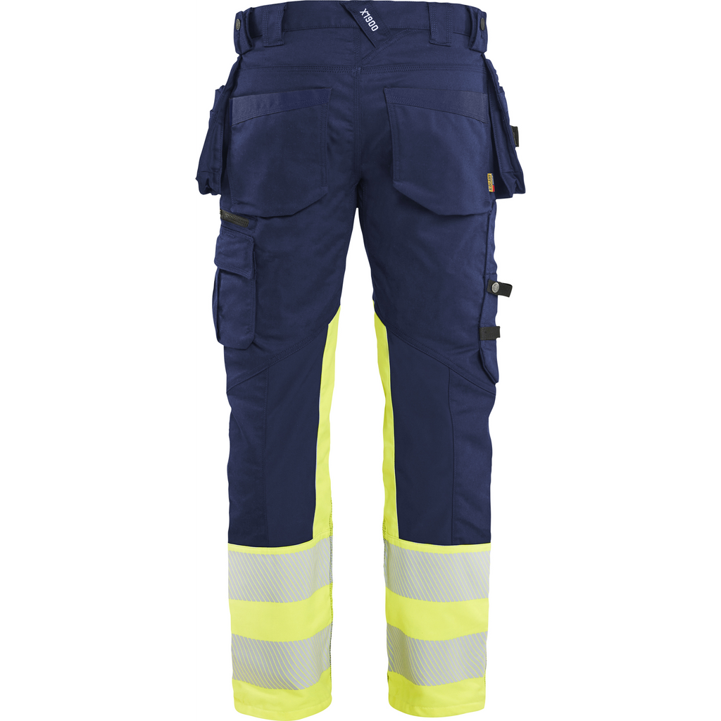 Blaklader High Vis Stretch Trousers, Navy/ Yellow (4)