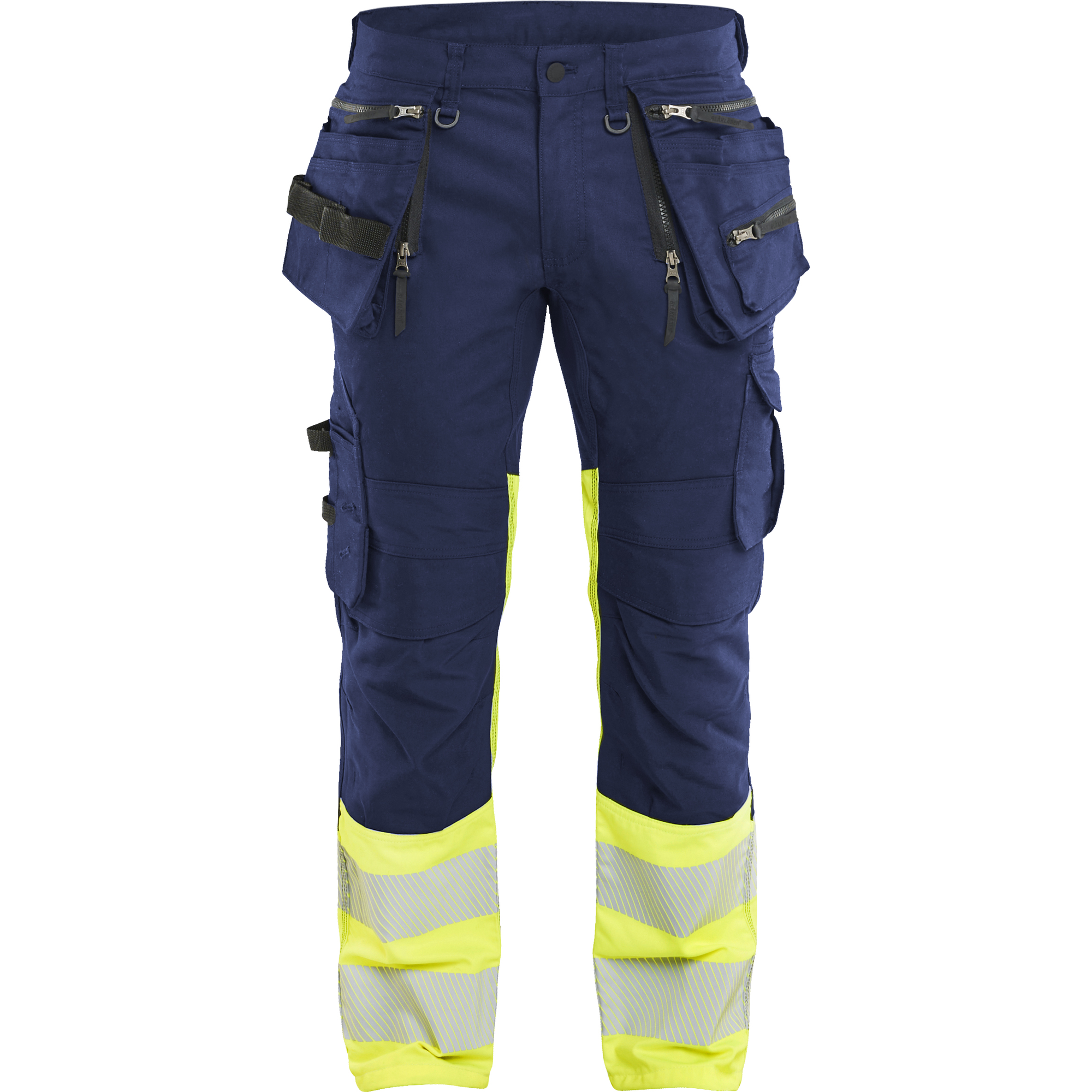 Blaklader High Vis Stretch Trousers, Navy/ Yellow