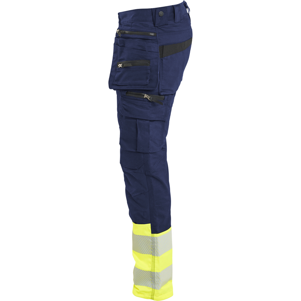 Blaklader High Vis Stretch Trousers, Navy/ Yellow (3)