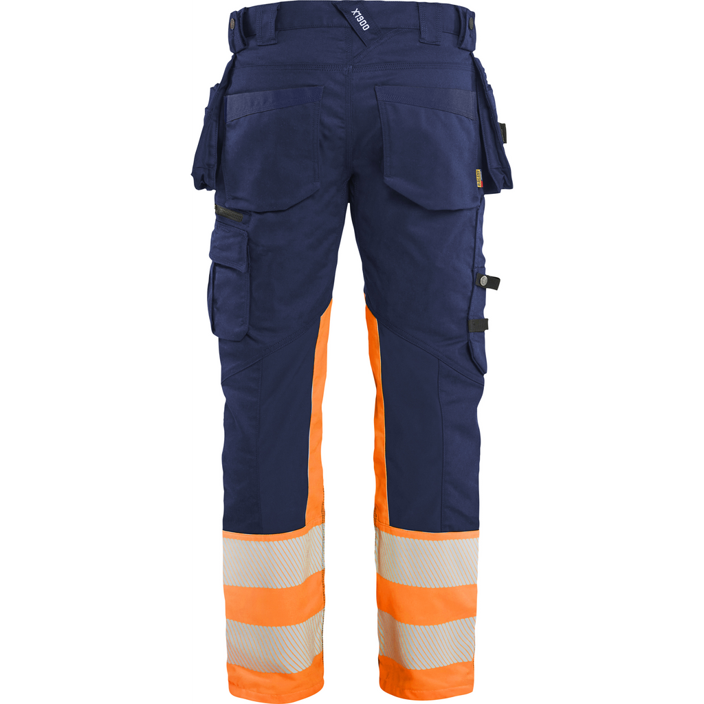 Blaklader High Vis Stretch Trousers, Navy/Orange (4)