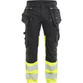 Blaklader High Vis Stretch Trousers, Black/Yellow