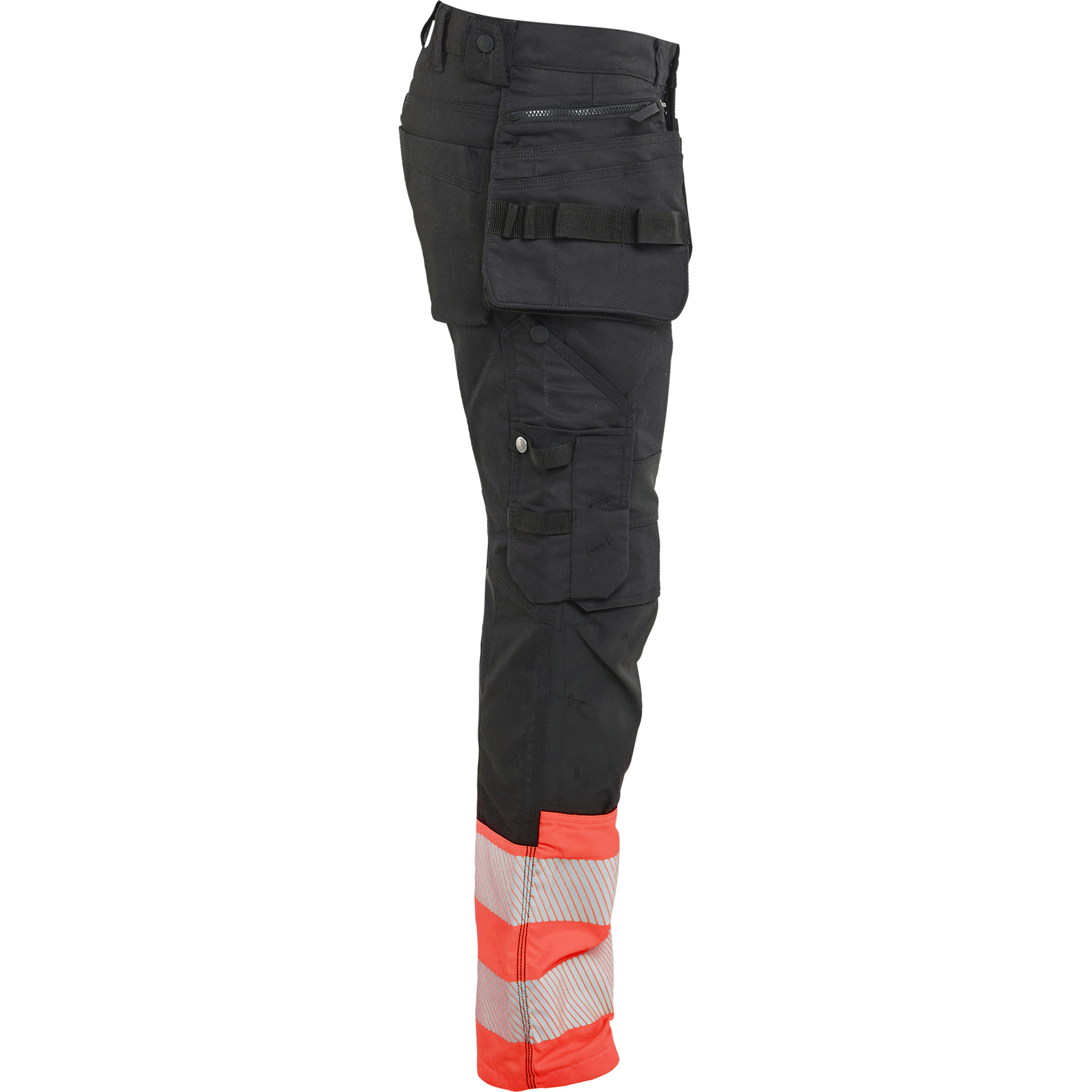 Blaklader High Vis Stretch Trousers, Black/High Vis Red (2)