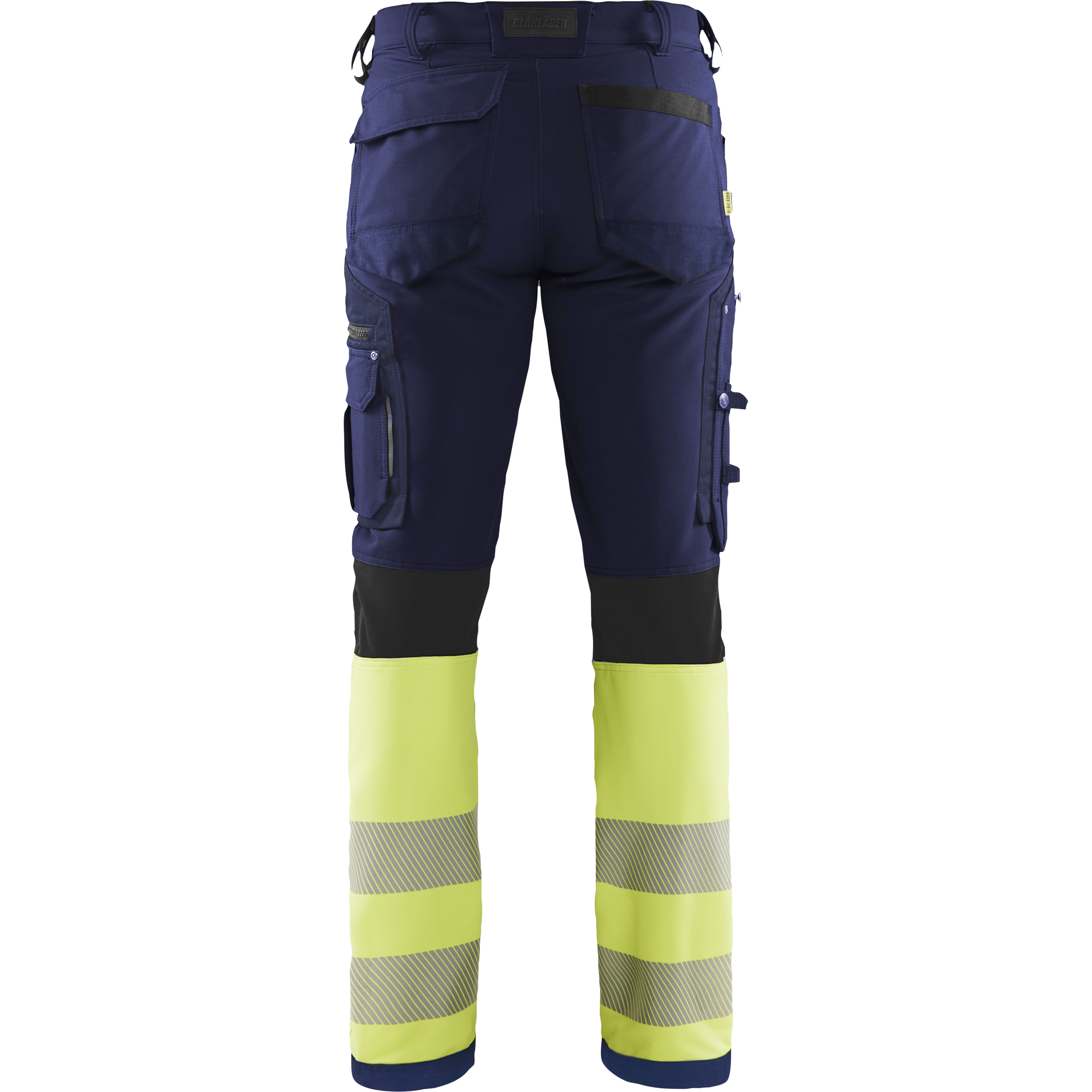 Blaklader High Vis 4-Way Stretch Work Trousers, Navy/Yellow (4)