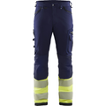 Blaklader High Vis 4-Way Stretch Work Trousers, Navy/Yellow