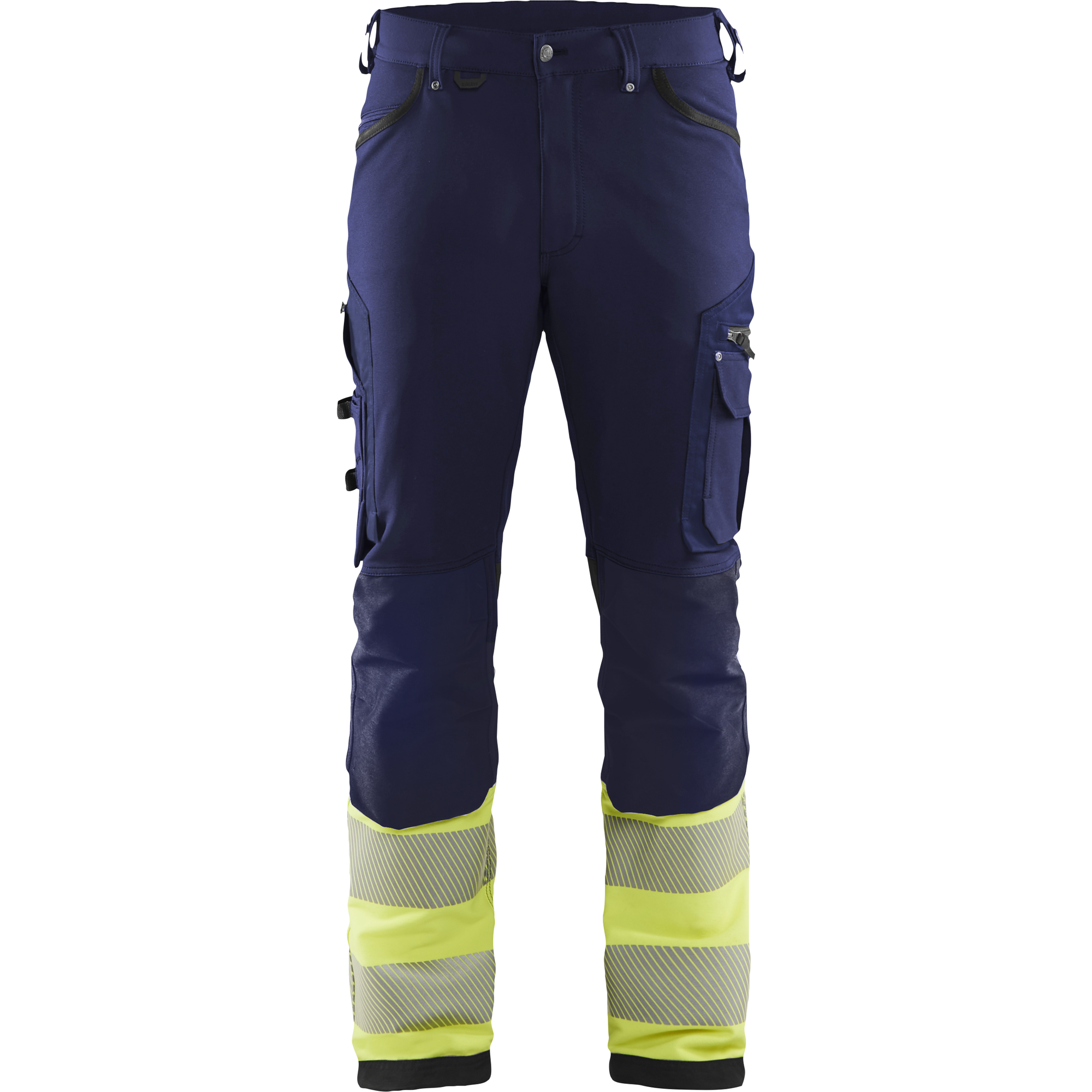 Blaklader High Vis 4-Way Stretch Work Trousers, Navy/Yellow