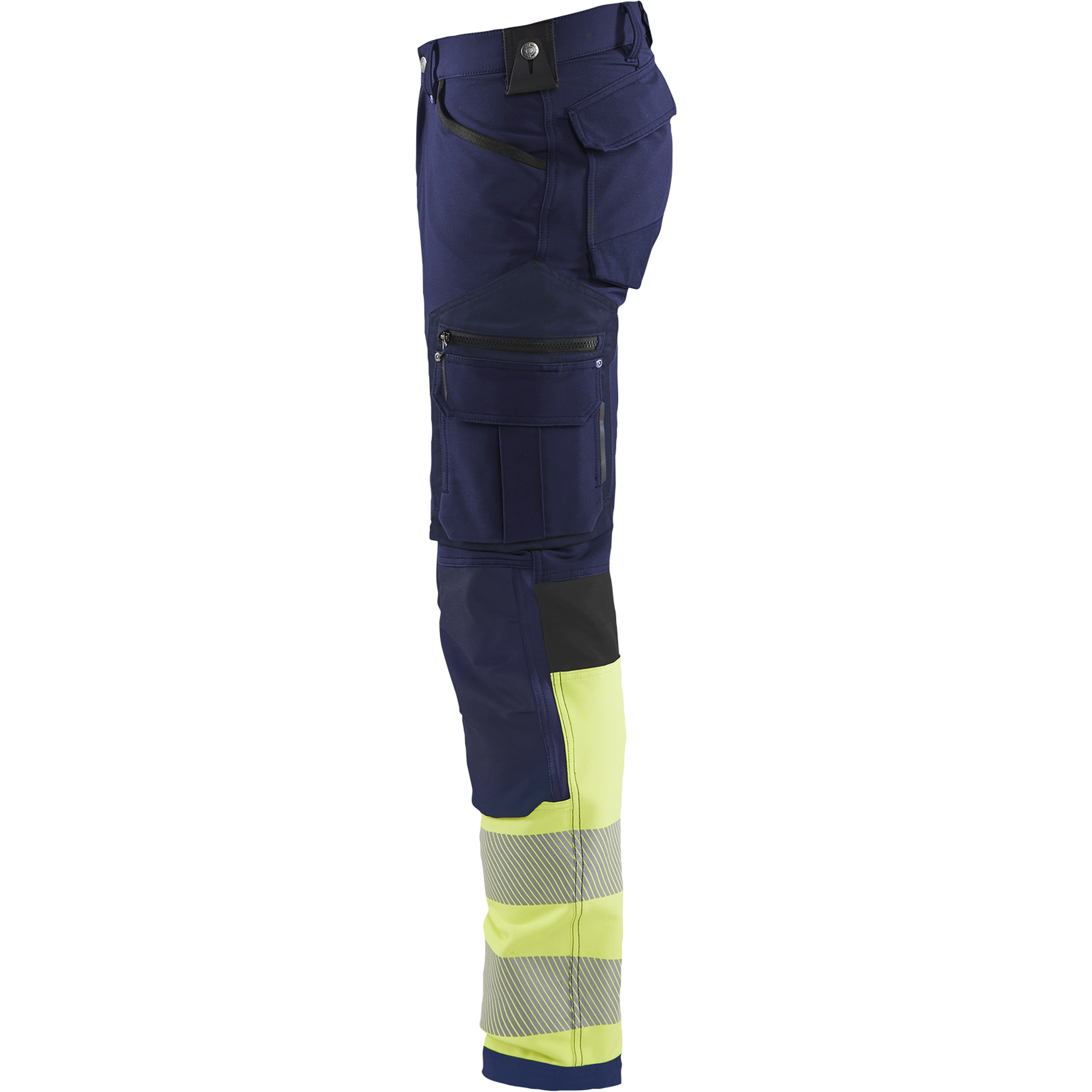 Blaklader High Vis 4-Way Stretch Work Trousers, Navy/Yellow (3)