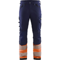 Blaklader High Vis 4-Way Stretch Work Trousers, Navy/Orange