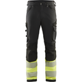 Blaklader High Vis 4-Way Stretch Work Trousers, Black/Yellow