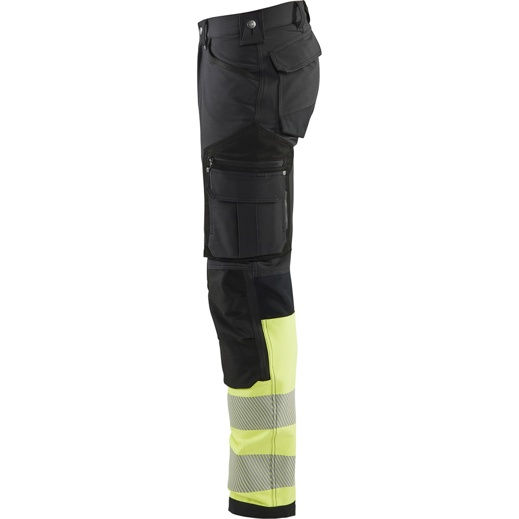 Blaklader High Vis 4-Way Stretch Work Trousers, Black/Yellow (3)