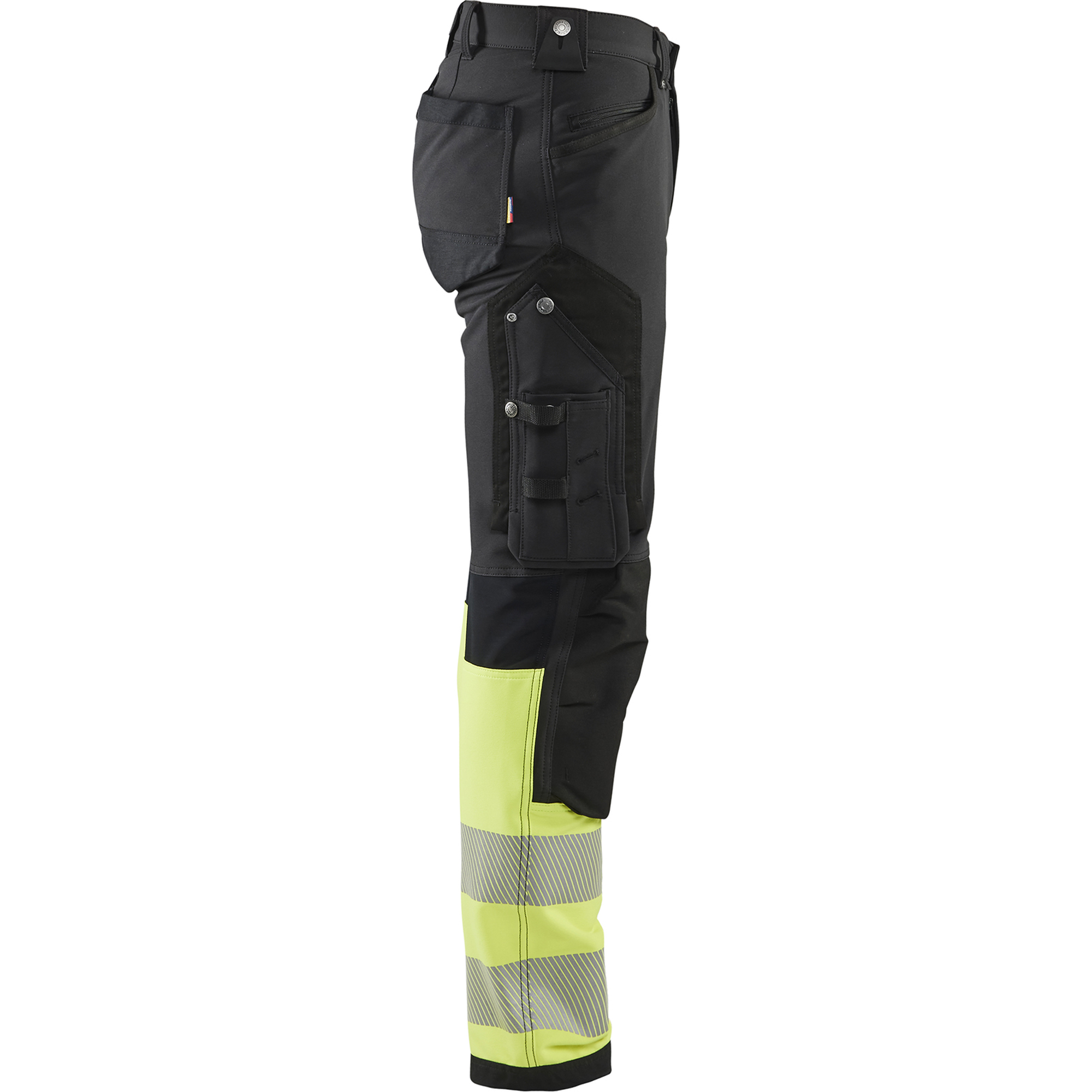 Blaklader High Vis 4-Way Stretch Work Trousers, Black/Yellow (2)