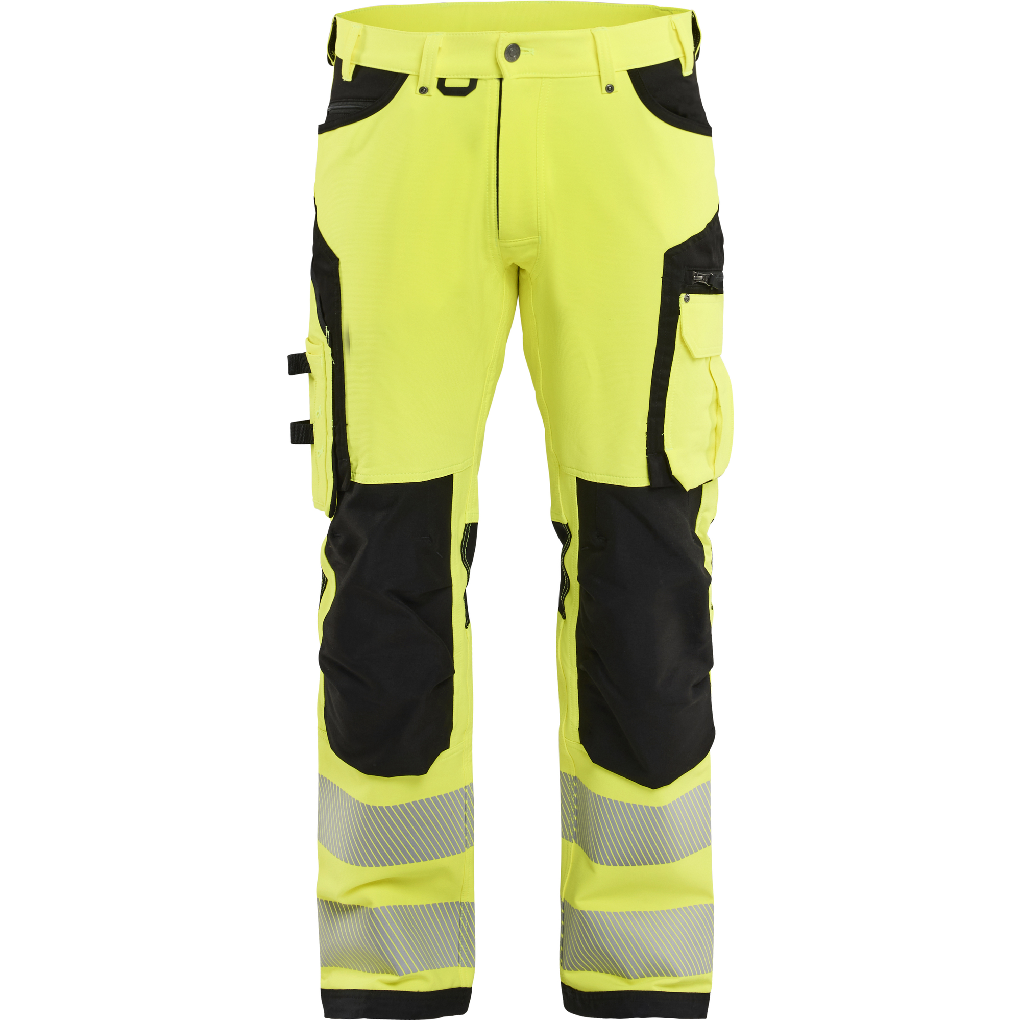 Blaklader High Vis 4-Way Stretch Work Trousers, Yellow/Black