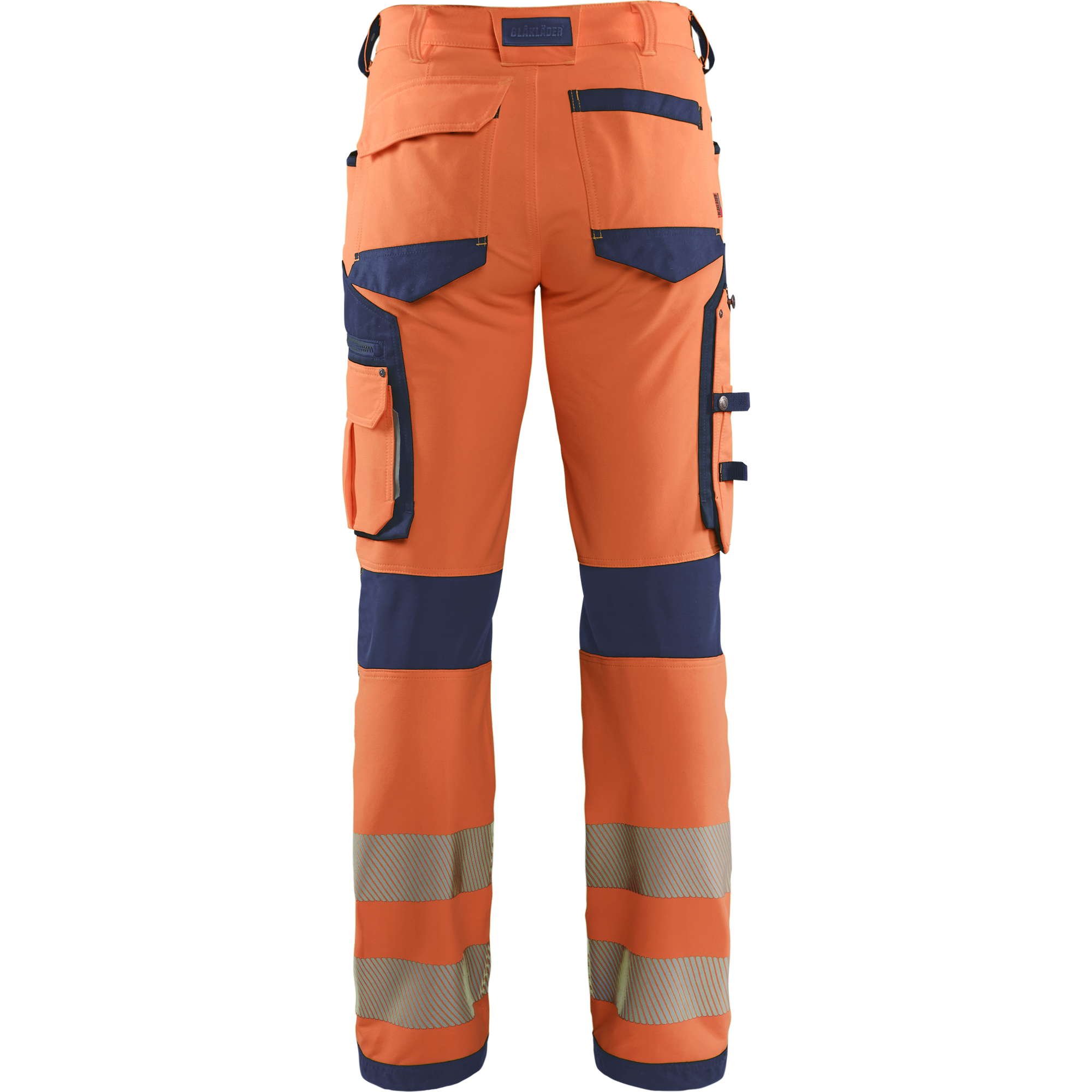 Blaklader High Vis 4-Way Stretch Work Trousers, Orange/Navy Blue (3)