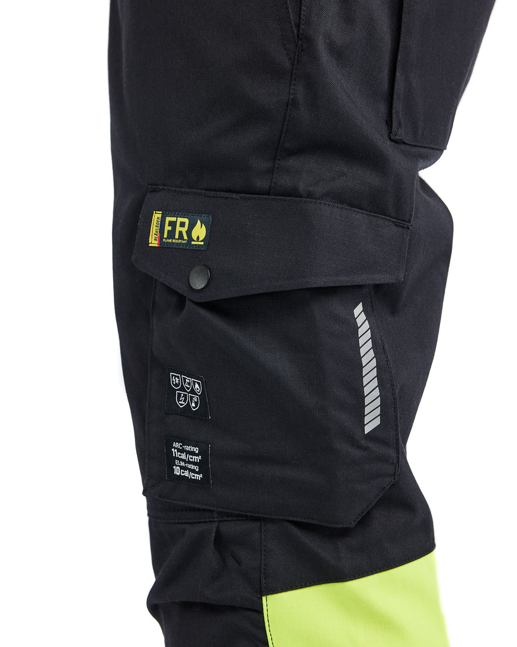 Blaklader Work Trousers, Black/Yellow (6)