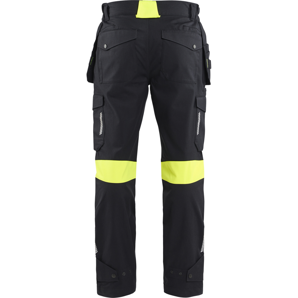 Blaklader Craftsman Work Trousers, Black/Yellow (4)