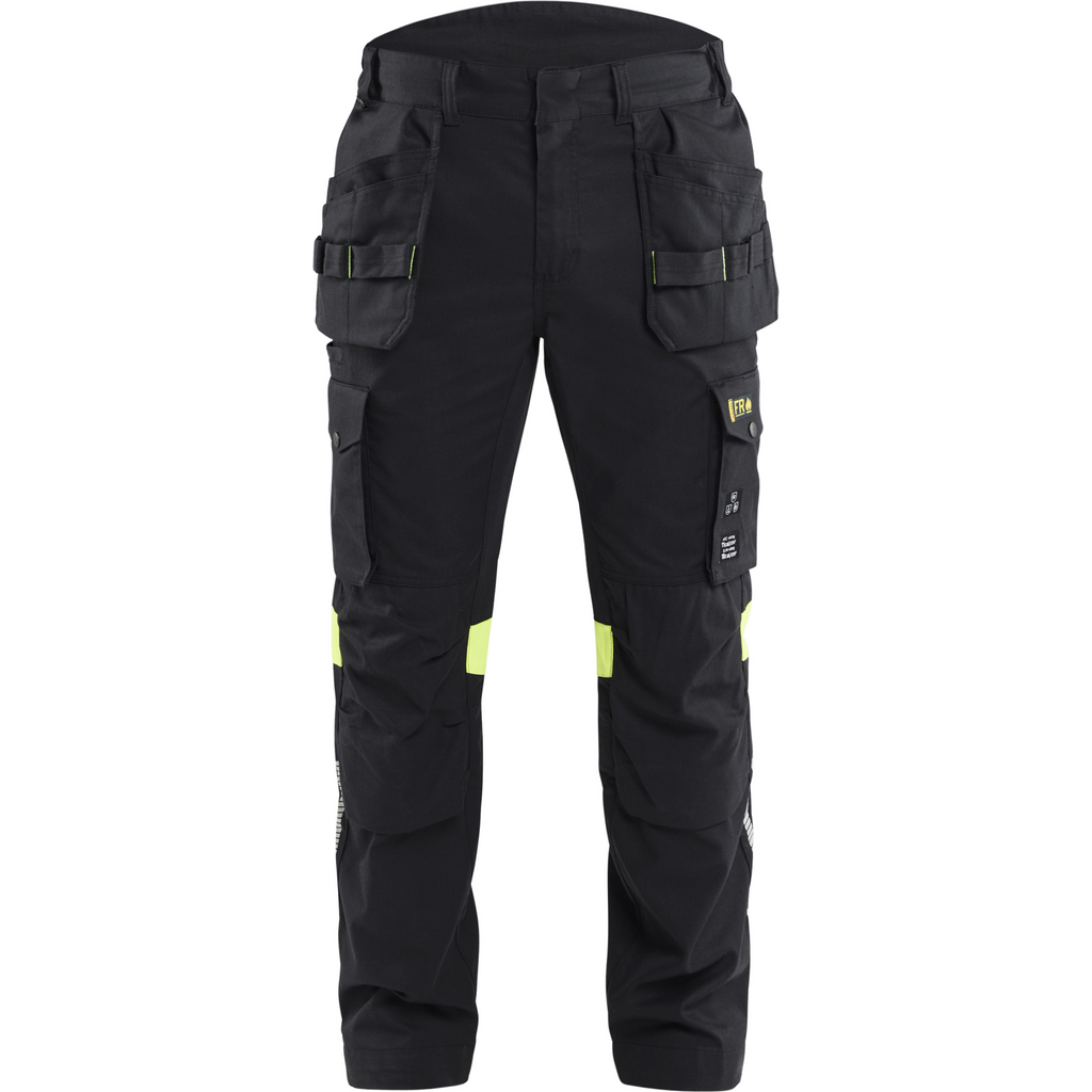 Blaklader Craftsman Work Trousers, Black/Yellow