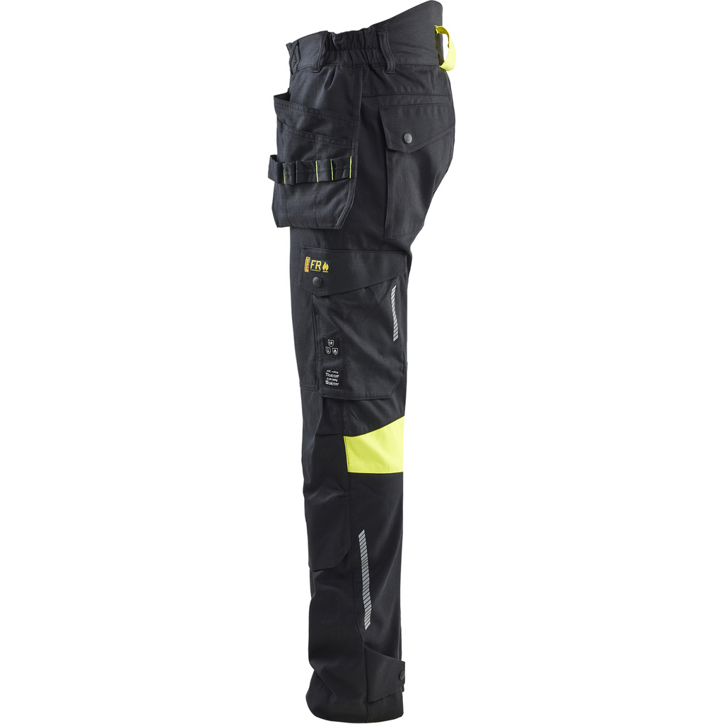 Blaklader Craftsman Work Trousers, Black/Yellow (3)
