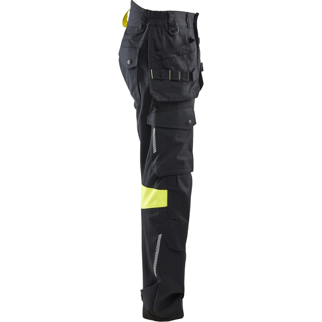 Blaklader Craftsman Work Trousers, Black/Yellow (2)