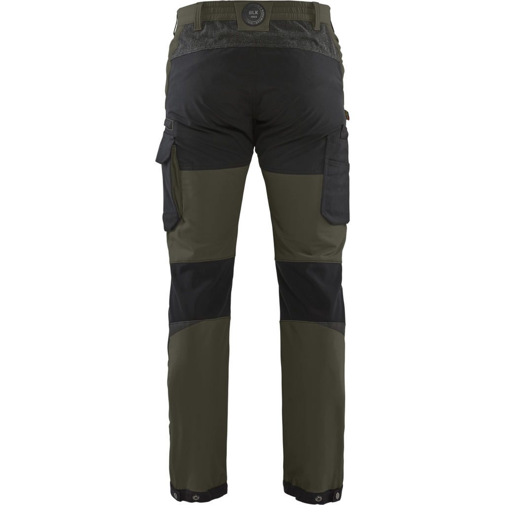 Blaklader 4-Way Service Stretch Work Trousers, Dark Olive Green/Black (4)