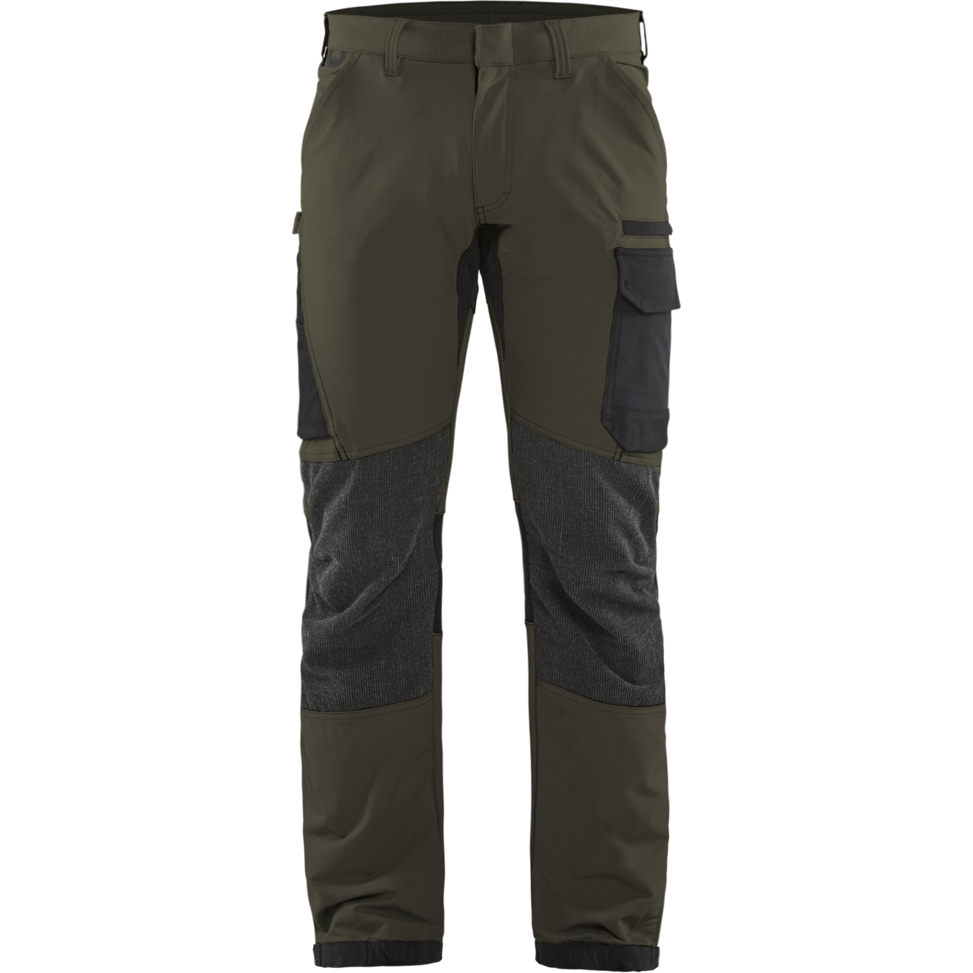 Blaklader 4-Way Service Stretch Work Trousers, Dark Olive Green/Black