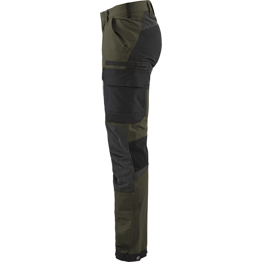 Blaklader 4-Way Service Stretch Work Trousers, Dark Olive Green/Black (3)
