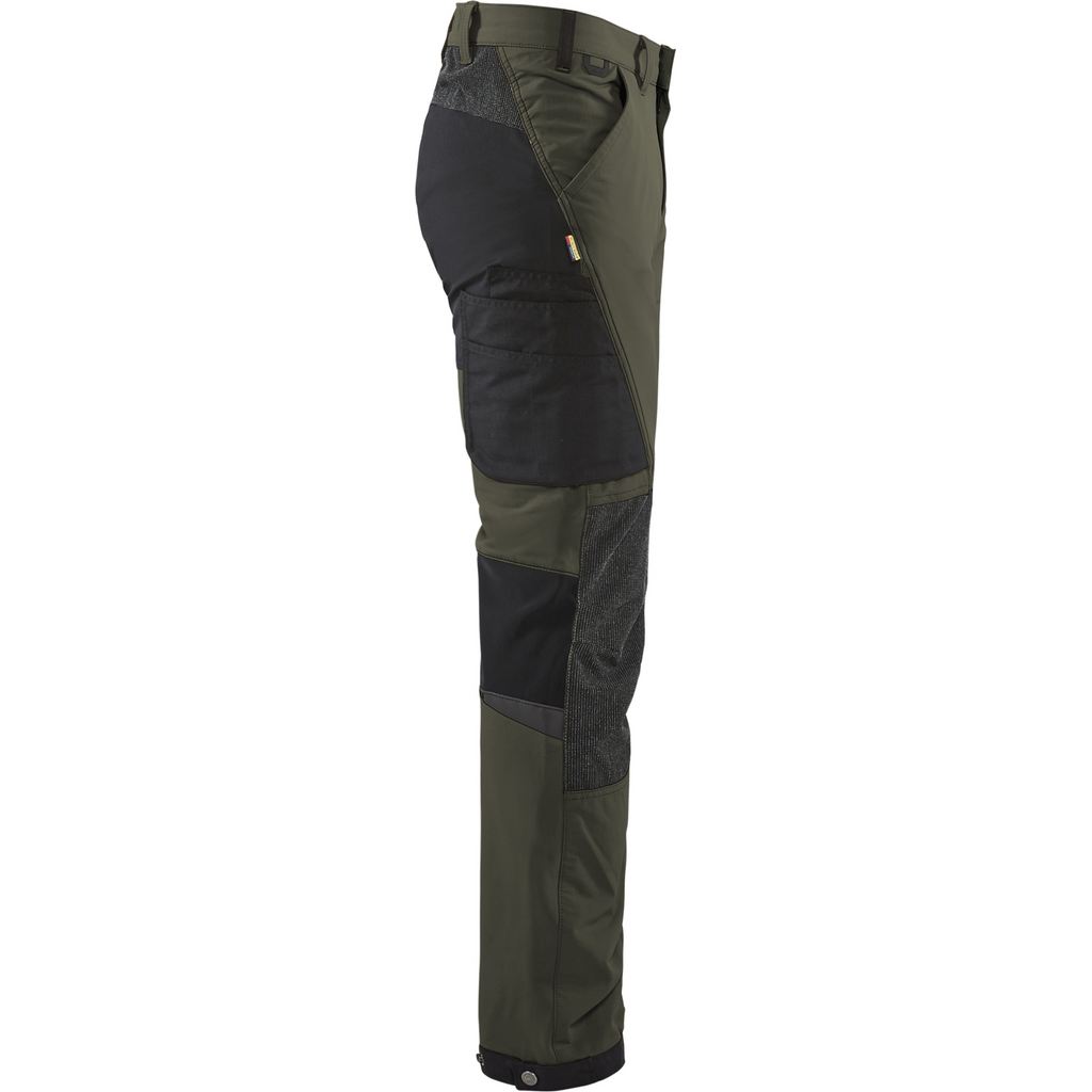 Blaklader 4-Way Service Stretch Work Trousers, Dark Olive Green/Black (2)