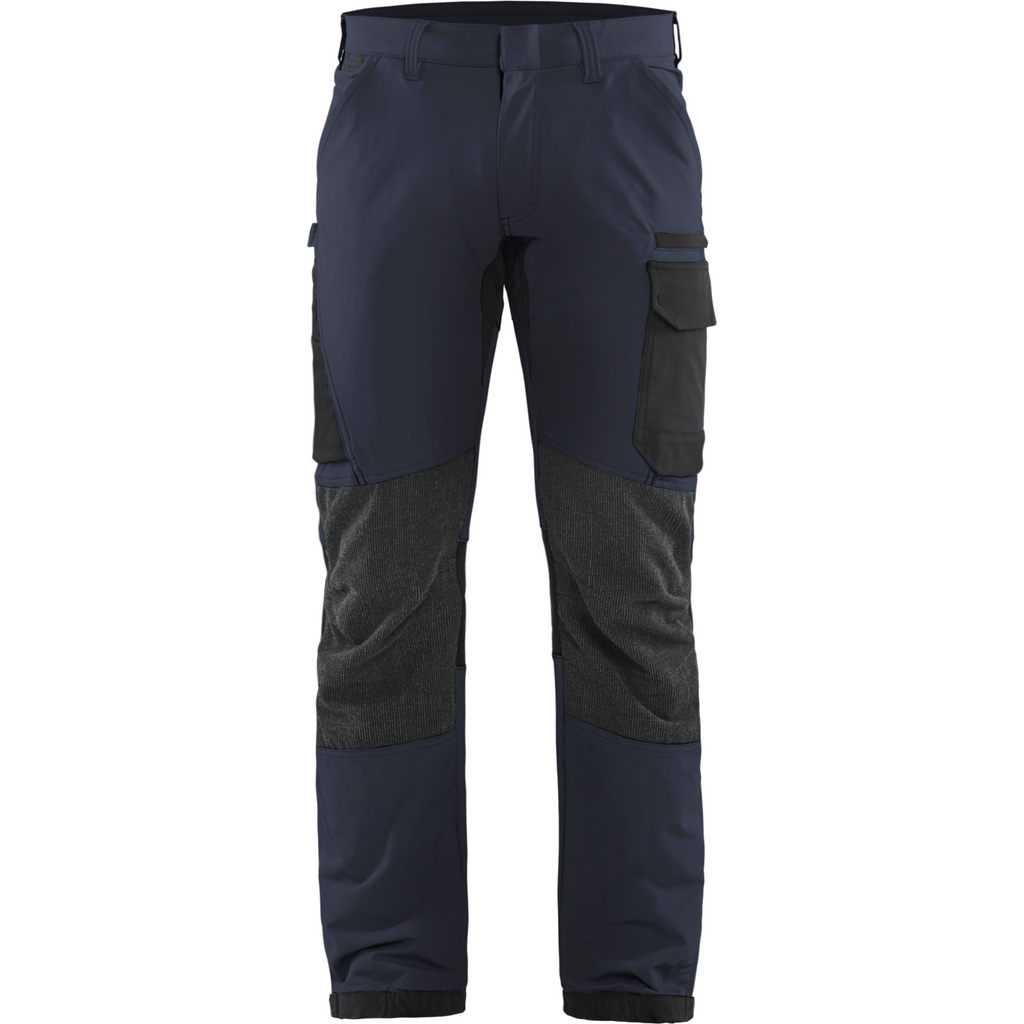 Blaklader 4-Way Stretch Service Work Trousers, Dark Navy/Black