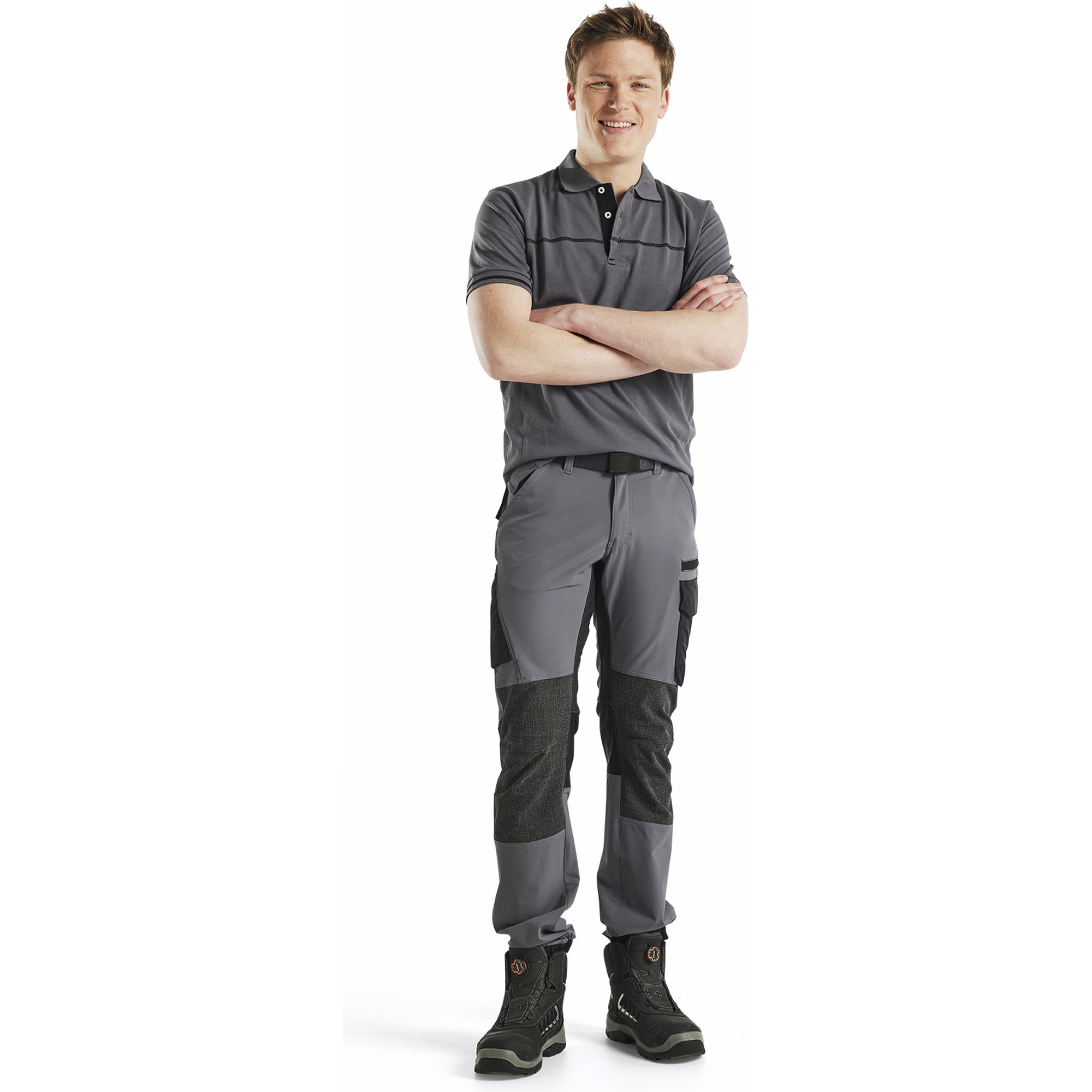 Blaklader 4-Way Service Stretch Work Trousers, Medium Grey/Black (5)