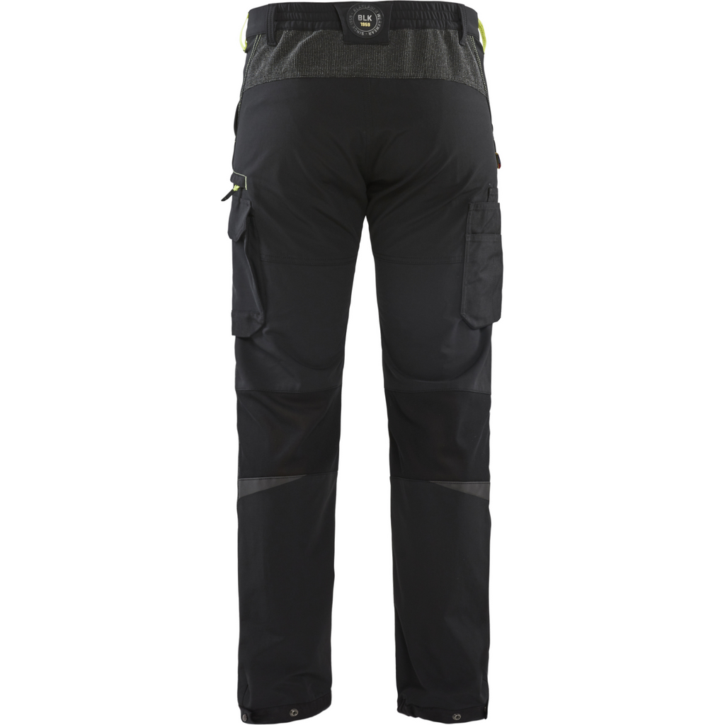 Blaklader 4-Way Service Stretch Work Trousers, Black/Yellow (4)