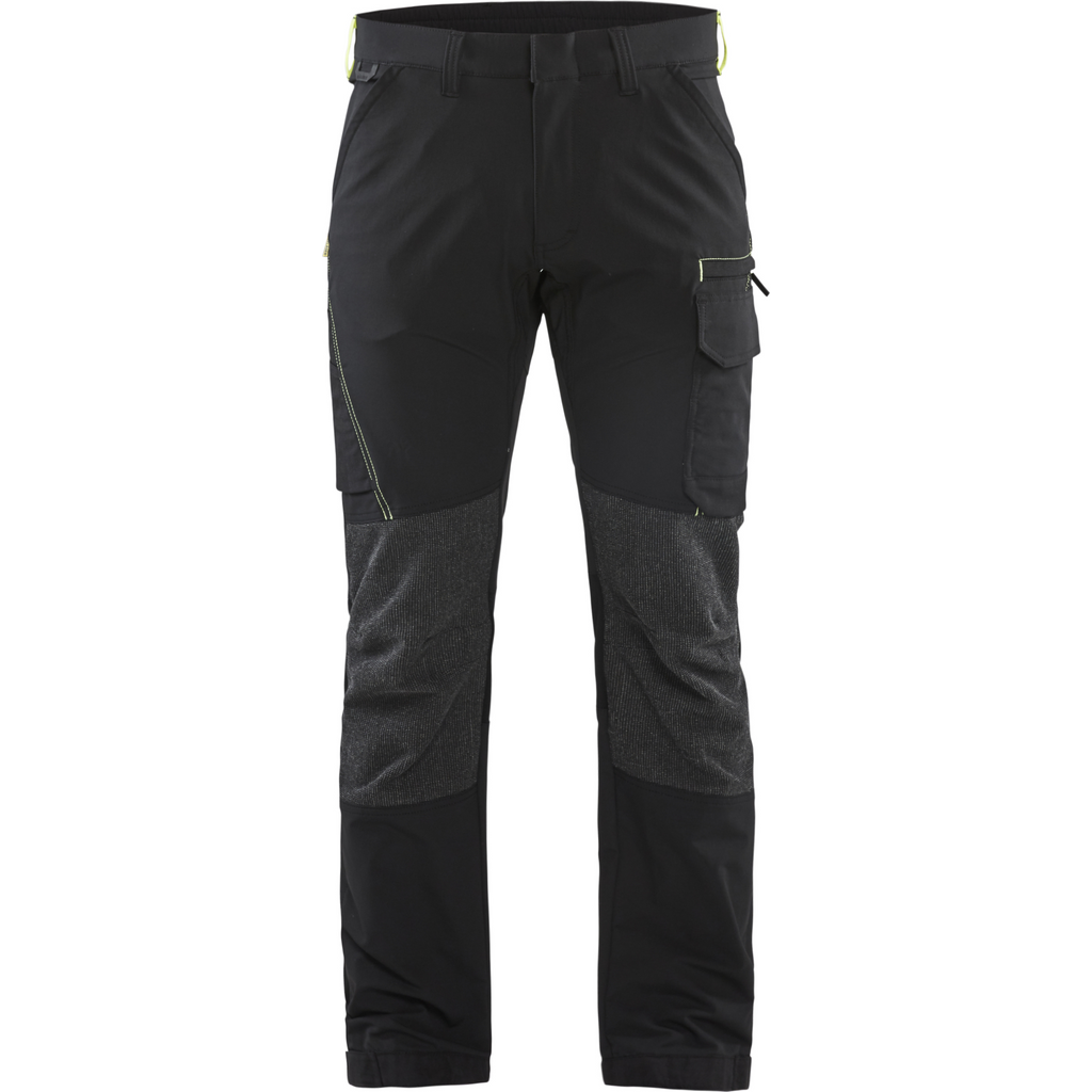 Blaklader 4-Way Service Stretch Work Trousers, Black/Yellow