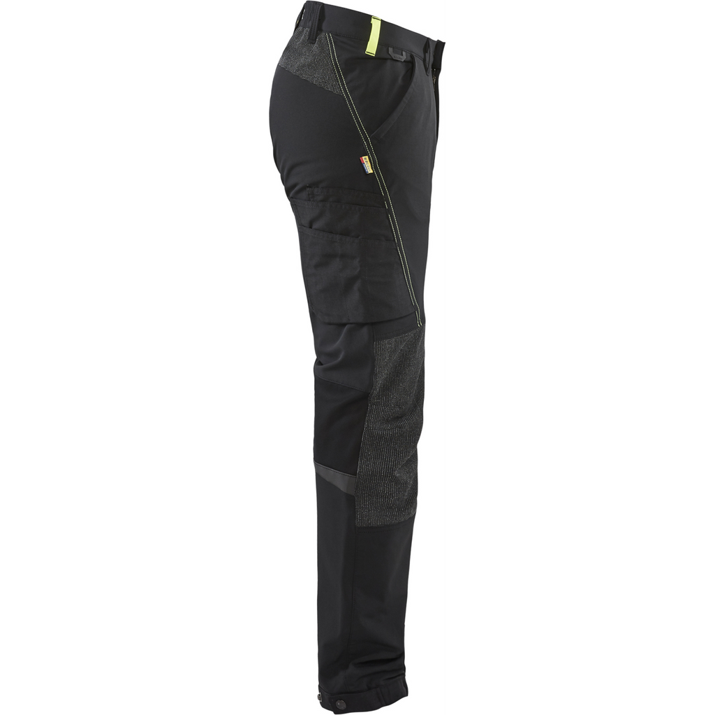 Blaklader 4-Way Service Stretch Work Trousers, Black/Yellow (2)