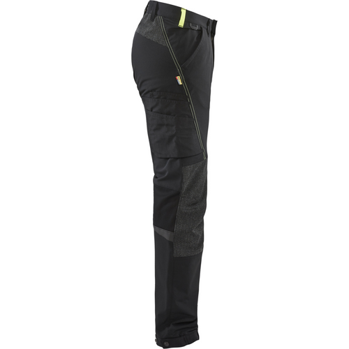 Blaklader 4-Way Service Stretch Work Trousers, Black/Yellow (2)
