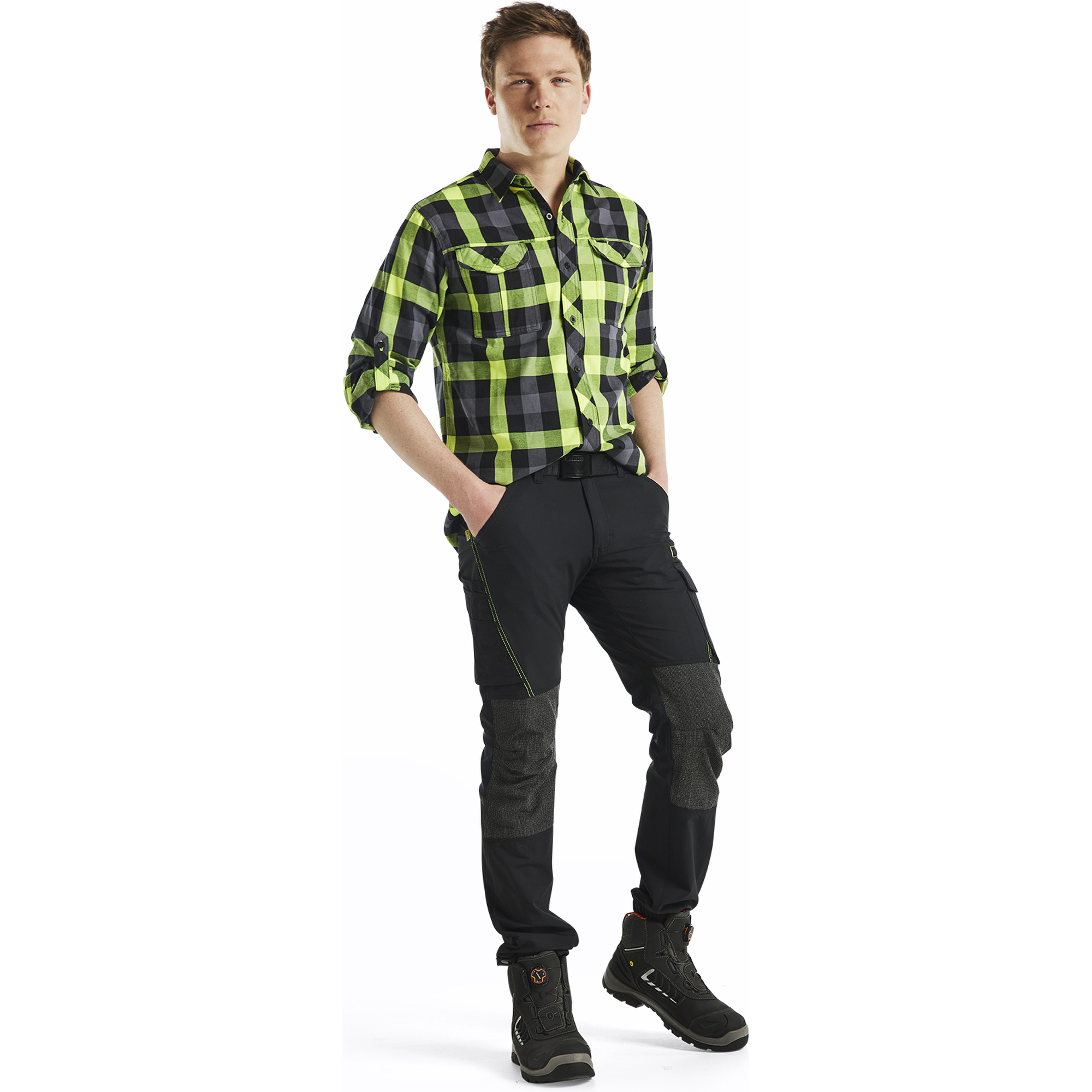 Blaklader 4-Way Service Stretch Work Trousers, Black/Yellow (5)