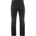 Blaklader 4-Way Stretch Service Work Trousers, Black/Red