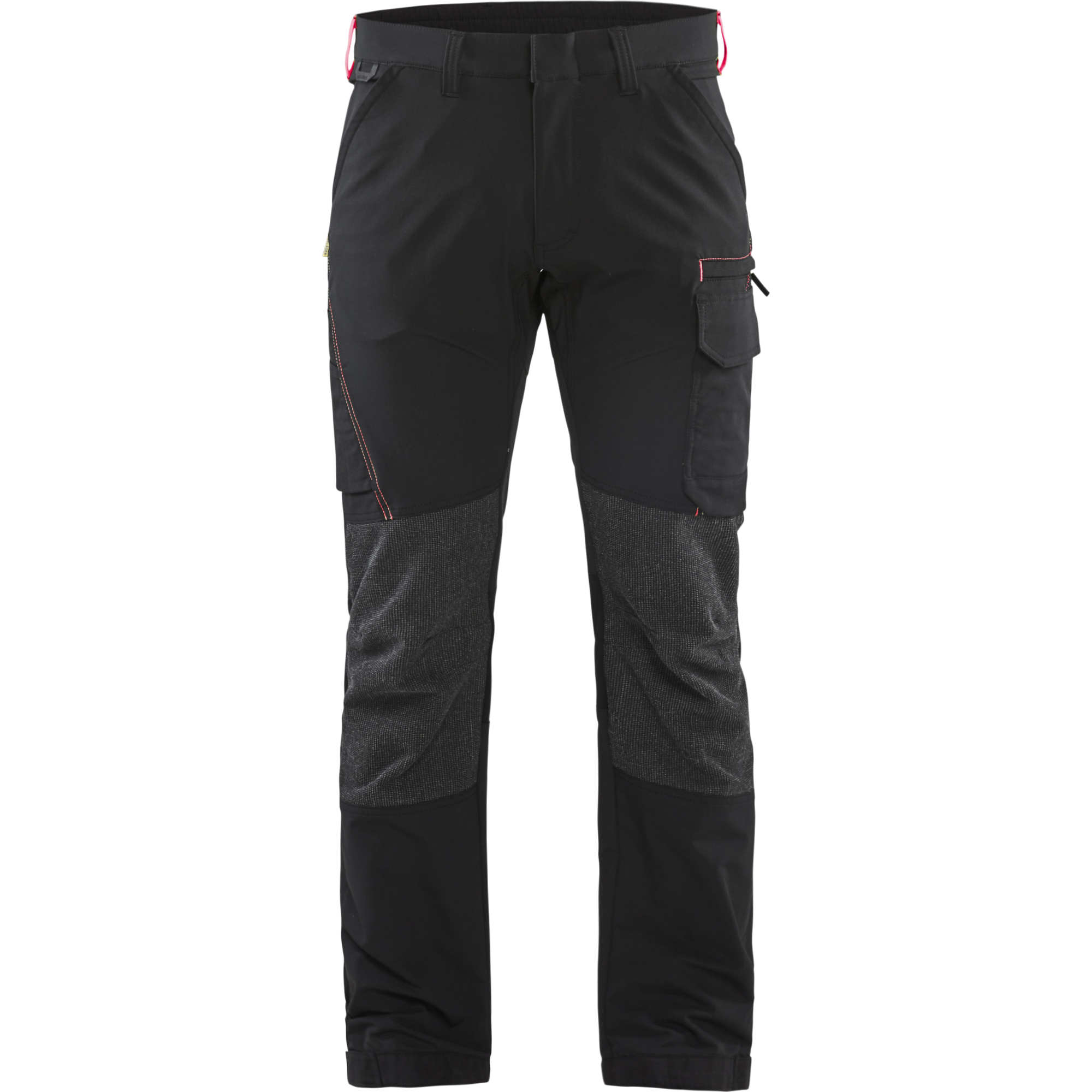Blaklader 4-Way Stretch Service Work Trousers, Black/Red