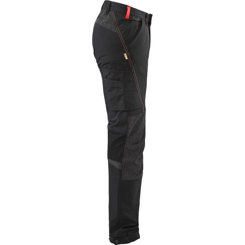 Blaklader 4-Way Stretch Service Work Trousers, Black/Red (2)