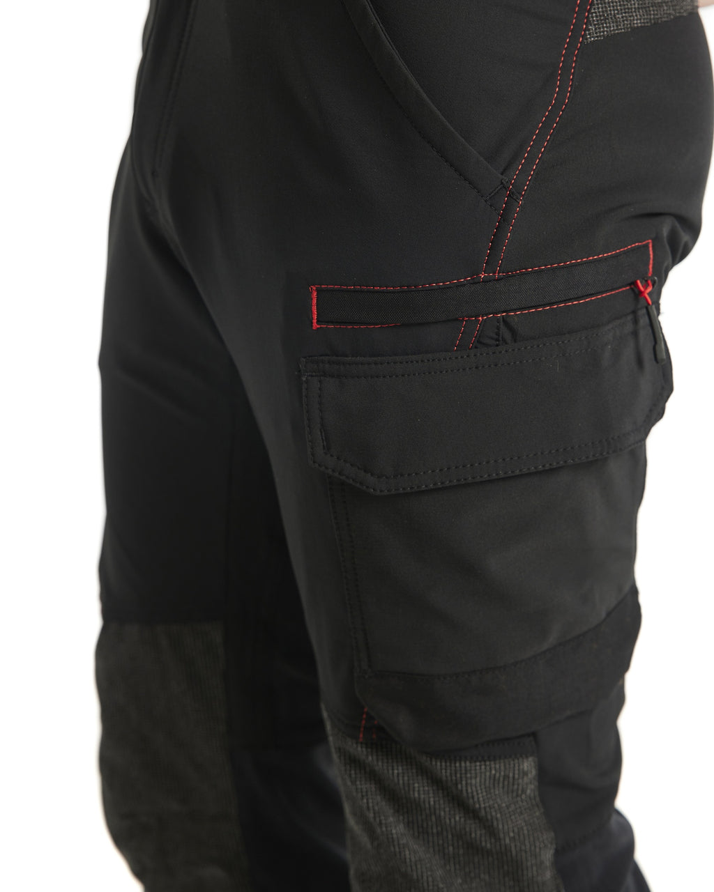 Blaklader 4-Way Stretch Service Work Trousers, Black/Red (6)