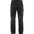Blaklader 4-Way Service Stretch Work Trousers, Black/Dark Grey