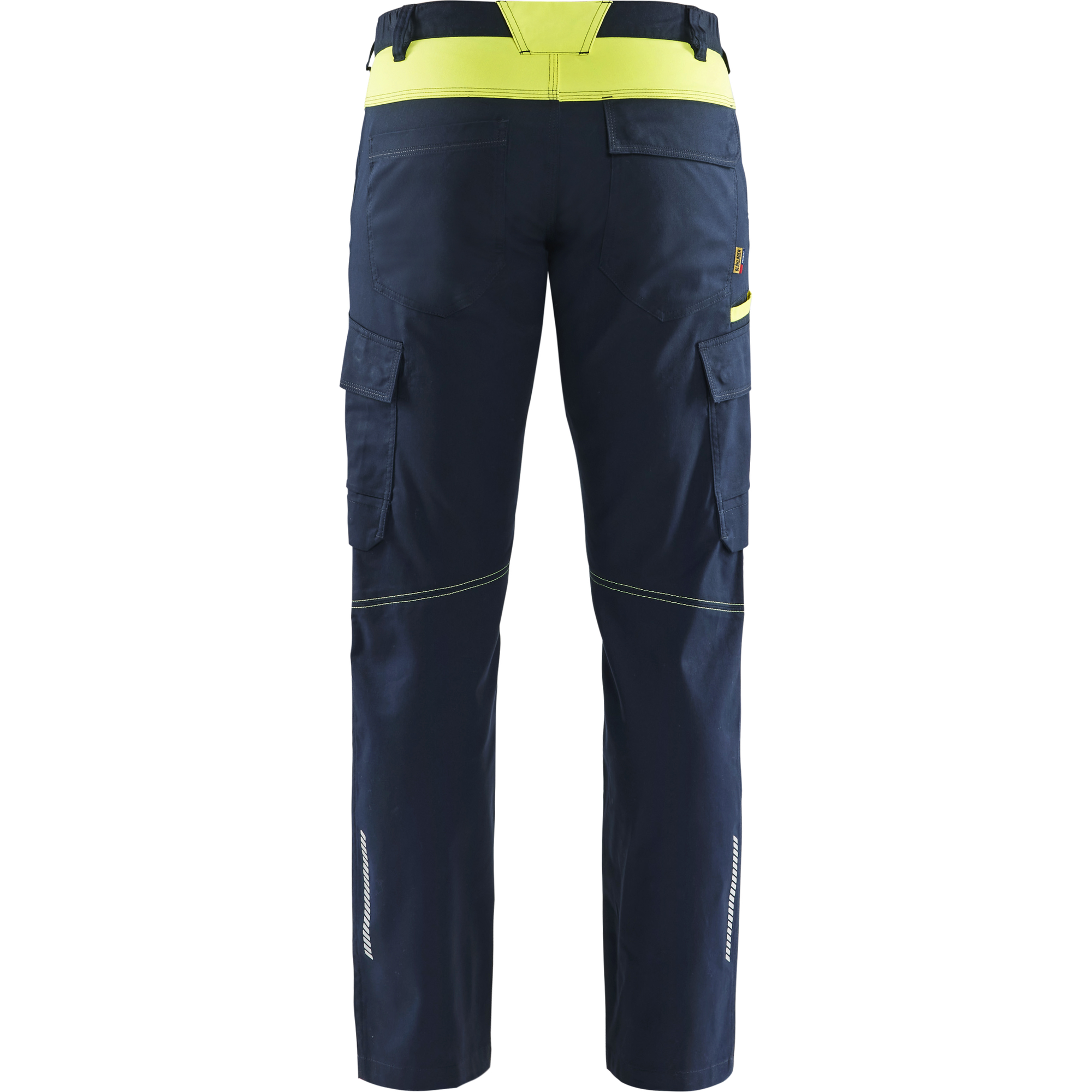 Blaklader Industry Stretch Work Trousers, Dark Navy/Yellow (4)